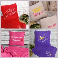 Подушка и плед подарочный набор. Расцветки в ассортименте - <ro>Изображение</ro><ru>Изображение</ru> #6, <ru>Объявление</ru> #1719005