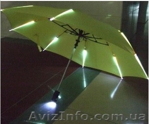Светящийся зонт с подсветкой ребер, зонт гаджет, оригинальный зонт. - <ro>Изображение</ro><ru>Изображение</ru> #2, <ru>Объявление</ru> #1288722