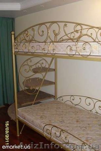 Двухярусная кованая кровать авторской ручной работы - <ro>Изображение</ro><ru>Изображение</ru> #2, <ru>Объявление</ru> #367105