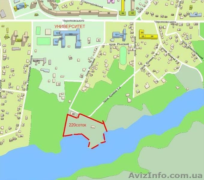 Участок на берегу реки Тетерев в центре города - <ro>Изображение</ro><ru>Изображение</ru> #1, <ru>Объявление</ru> #131065