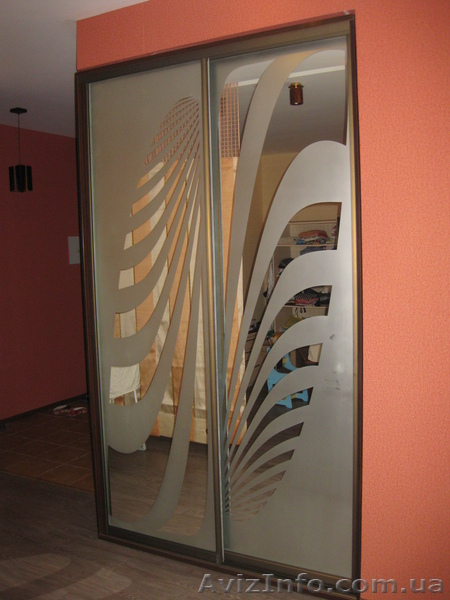 Шкафы-купе на заказ пескоструй, зеркало - <ro>Изображение</ro><ru>Изображение</ru> #5, <ru>Объявление</ru> #51992