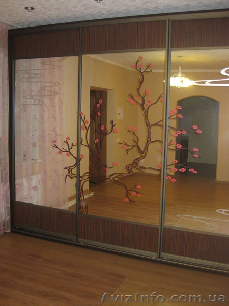 Шкафы-купе на заказ пескоструй, зеркало - <ro>Изображение</ro><ru>Изображение</ru> #6, <ru>Объявление</ru> #51992