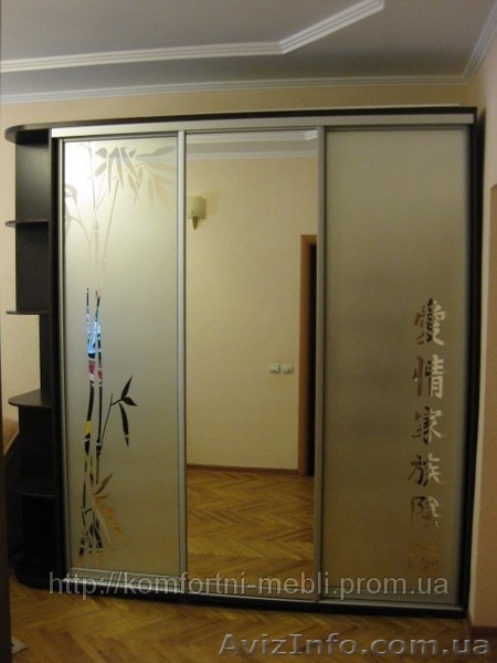 Шкафы-купе на заказ пескоструй, зеркало - <ro>Изображение</ro><ru>Изображение</ru> #3, <ru>Объявление</ru> #51992