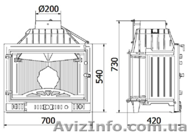 Каминная топка Kaw-Met W4 12 кВт - <ro>Изображение</ro><ru>Изображение</ru> #2, <ru>Объявление</ru> #854125
