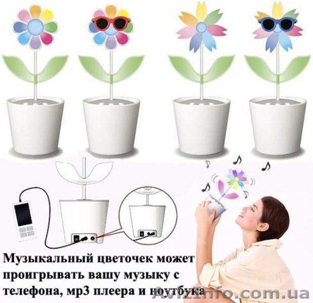 Акустические Колонки в форме Цветочка в горшке, оригинальный подарок - <ro>Изображение</ro><ru>Изображение</ru> #1, <ru>Объявление</ru> #1288716