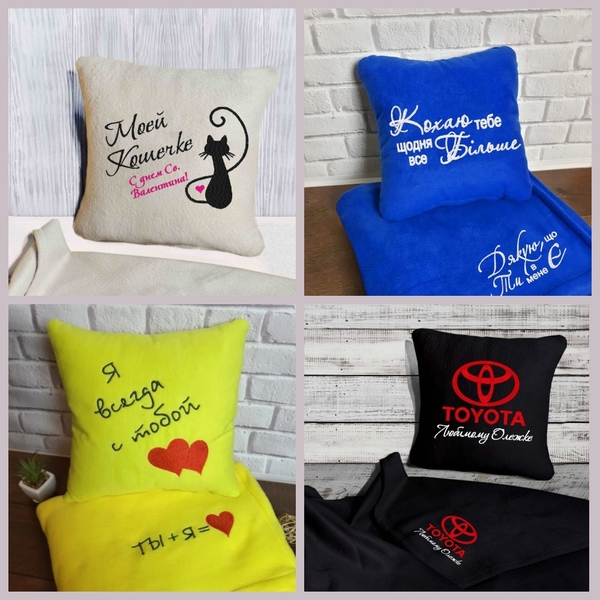 Подушка и плед подарочный набор. Расцветки в ассортименте - <ro>Изображение</ro><ru>Изображение</ru> #1, <ru>Объявление</ru> #1719005